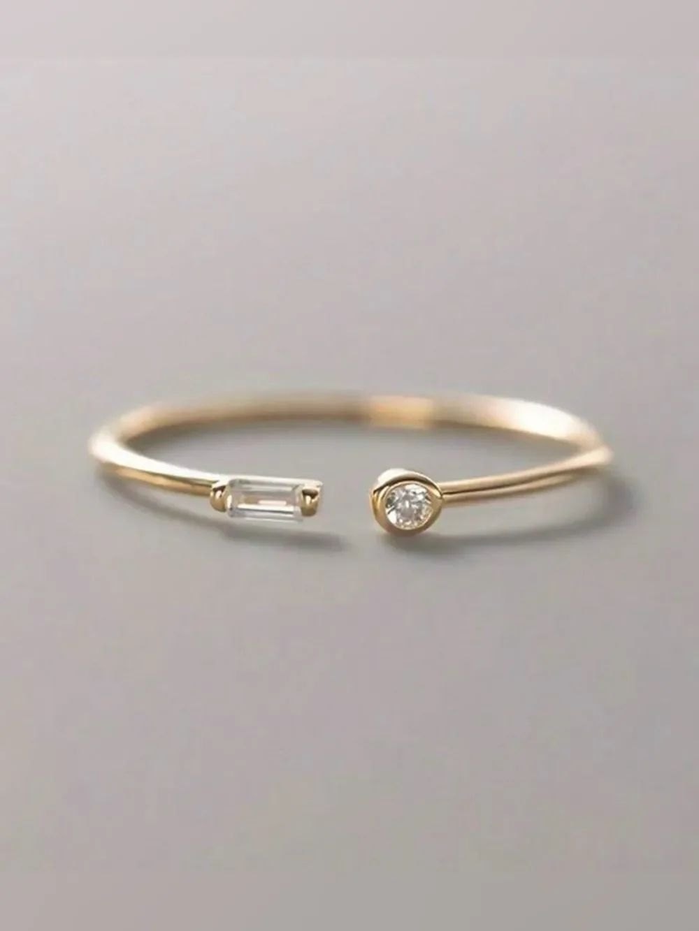 Delicate Open-Stack Gold Ring A2099